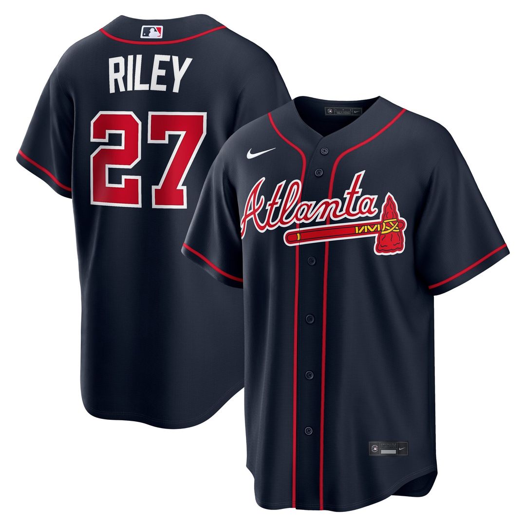 Men's Atlanta Braves Austin Riley White Home Replica MLB Baseball Jersey - view 11