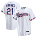 Men's Texas Rangers Jake Burger White Home Replica MLB Baseball Jersey - view 1
