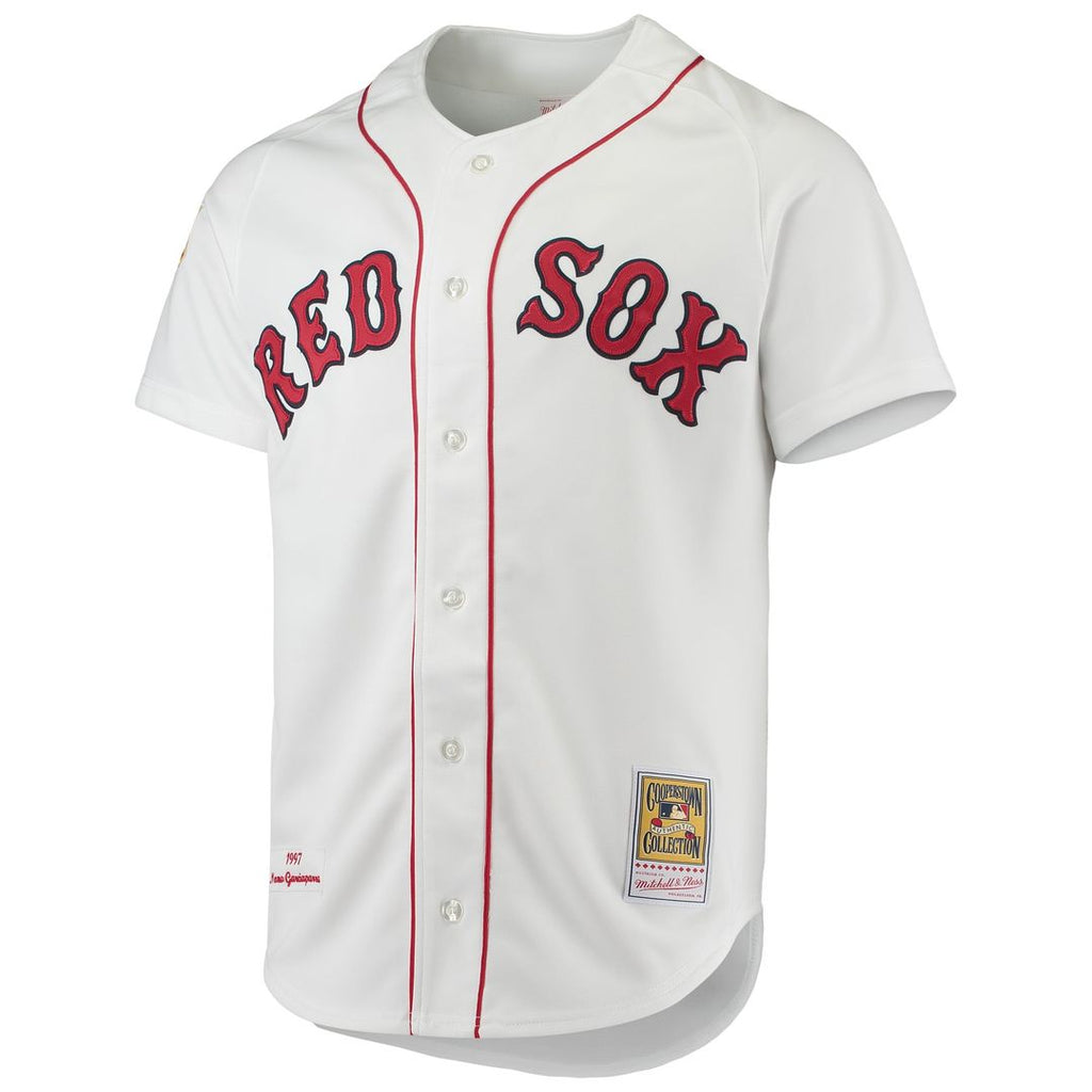 Men's Boston Red Sox Nomar Garciaparra White 1997 Cooperstown Collection MLB Baseball Jersey - view 2