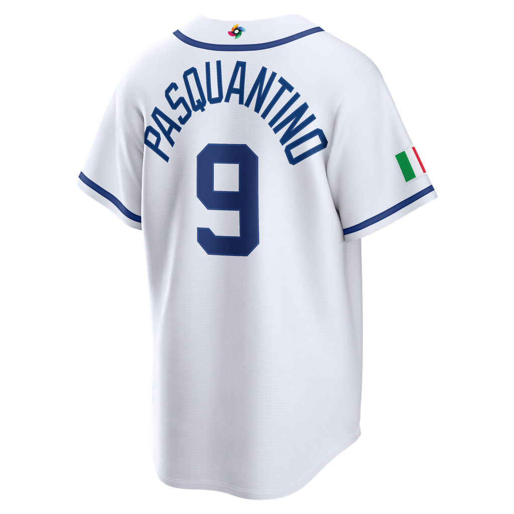 Men's Italy Baseball Vinnie Pasquantino White 2026 World Baseball Classic Home Stadium MLB Baseball Jersey - view 3