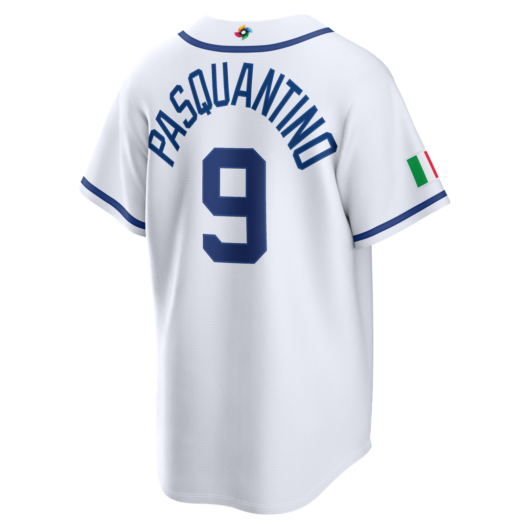 Men's Italy Baseball Vinnie Pasquantino White 2026 World Baseball Classic Home Stadium MLB Baseball Jersey - view 3