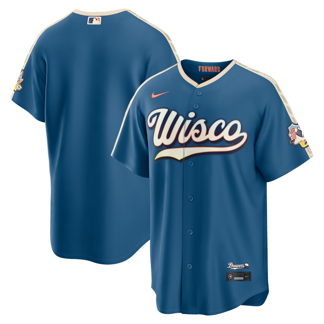 Men's Milwaukee Brewers Mineral Blue 2026 City Connect Stadium MLB Baseball Jersey - view 1
