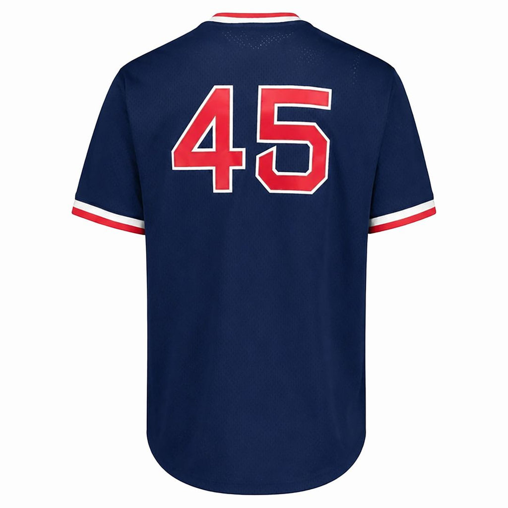 Men's Boston Red Sox Pedro Martinez Navy Big & Tall Cooperstown Mesh Batting Practice MLB Baseball Jersey - view 3