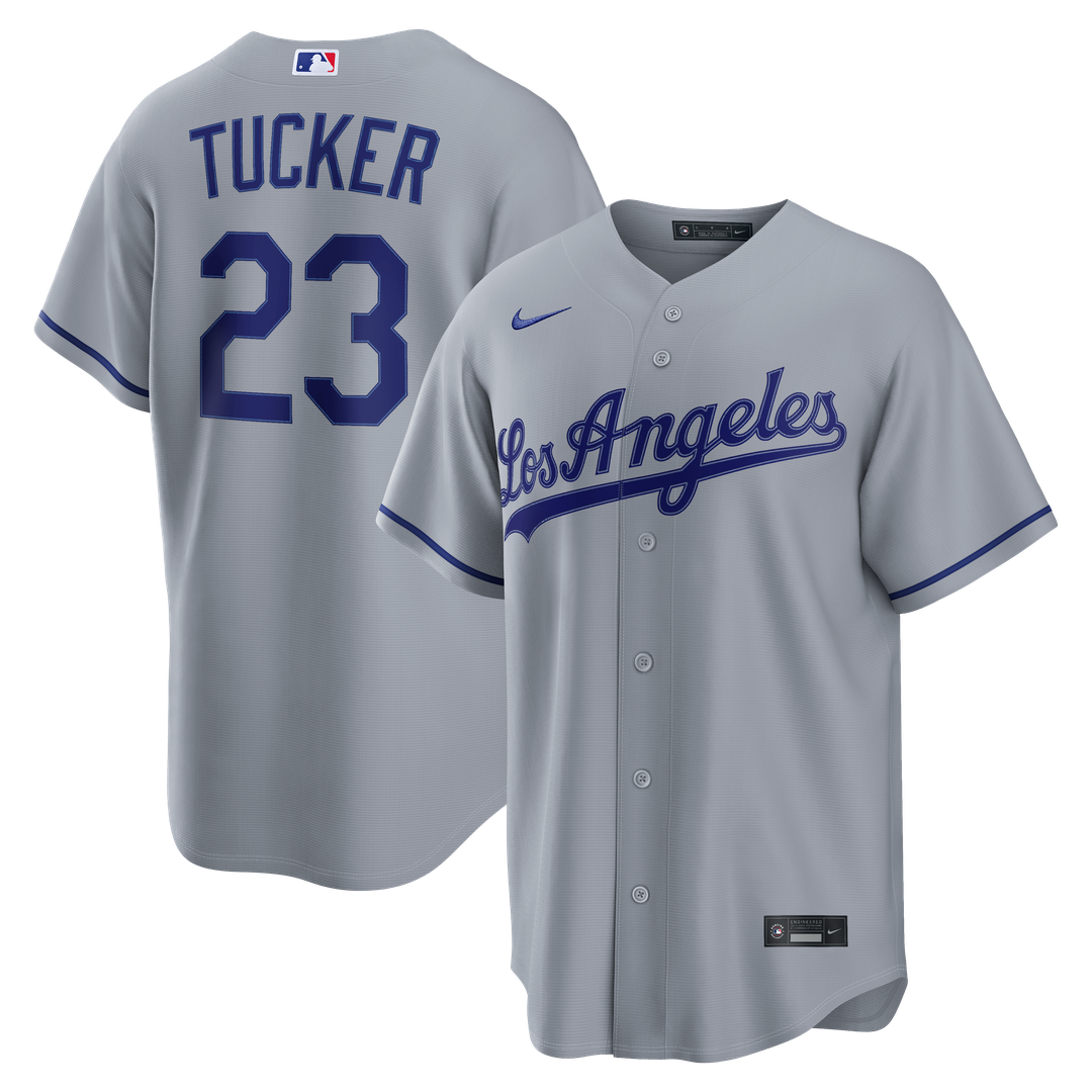 Men's Los Angeles Dodgers Kyle Tucker Gray Road Replica MLB Baseball Jersey - view 1