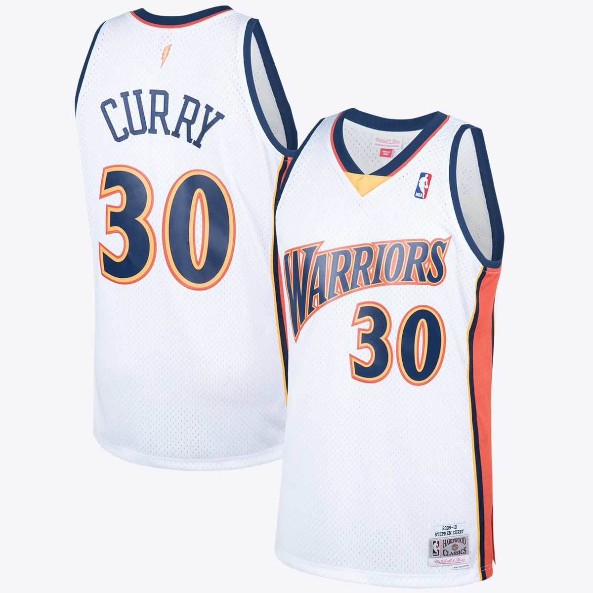 Men's Golden State Warriors 2009 Steph Curry Hardwood Classics Home Swingman NBA Basketball Jersey - White - view 1