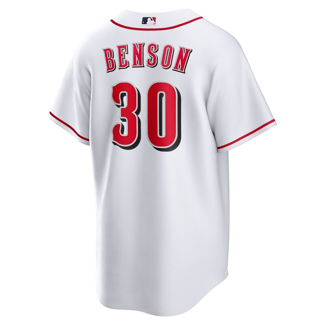 Men's Cincinnati Reds Will Benson White Home Replica MLB Baseball Jersey - view 3