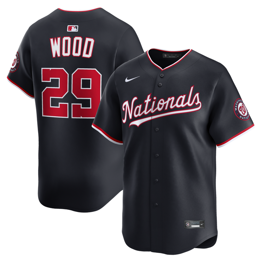 Men's Washington Nationals James Wood Navy Alternate Limited MLB Baseball Jersey - view 1