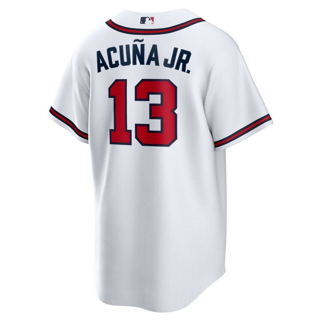 Men's Atlanta Braves Ronald Acuna Jr. White Home Replica Player Name MLB Baseball Jersey - view 3