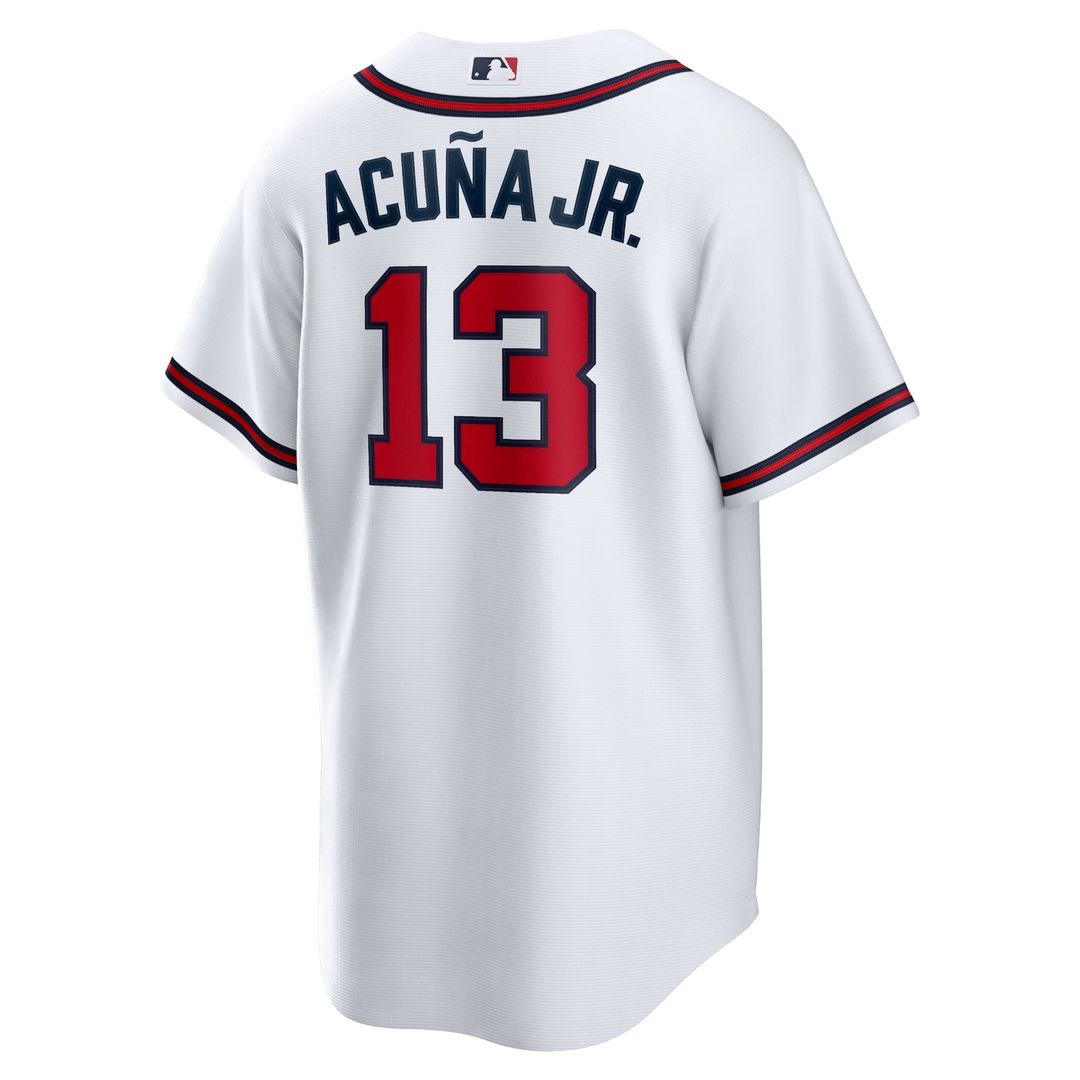 Men's Atlanta Braves Ronald Acuna Jr. White Home Replica Player Name MLB Baseball Jersey - view 3
