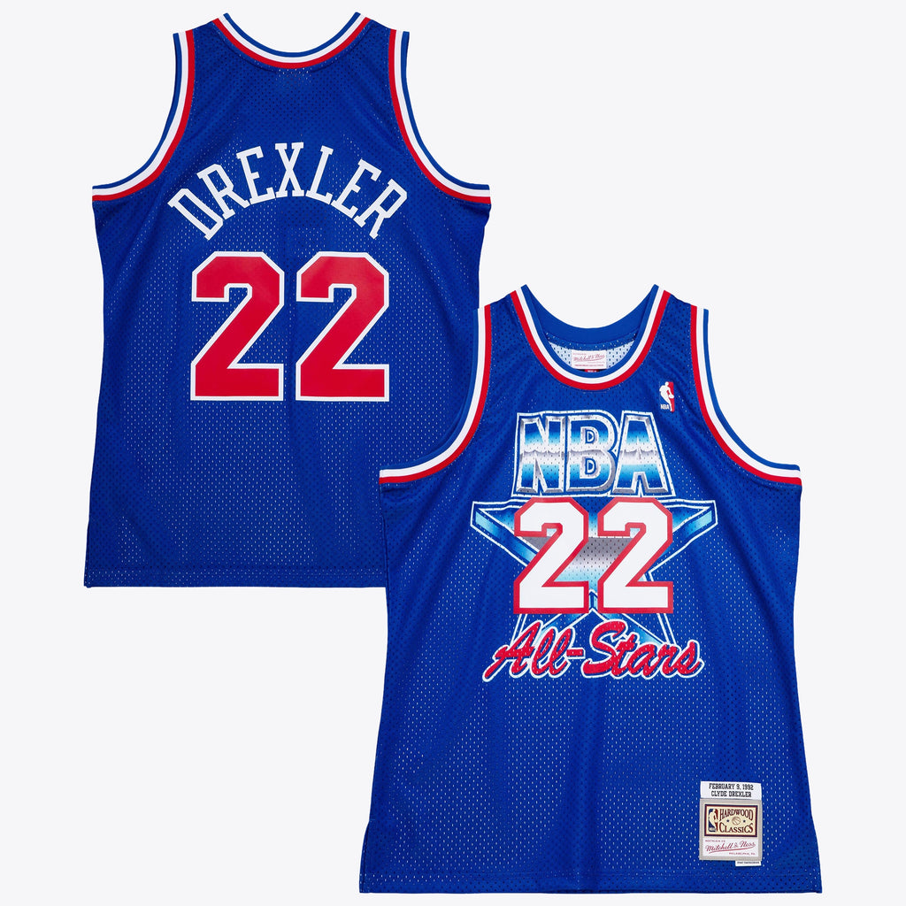 Men's NBA Clyde Drexler 1992 All-Star West Jersey - Royal Blue - view 2