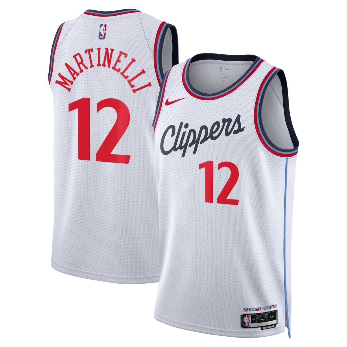 Unisex Nick Martinelli Los Angeles Clippers Replica Association Edition Swingman NBA Basketball Jersey - White - view 1
