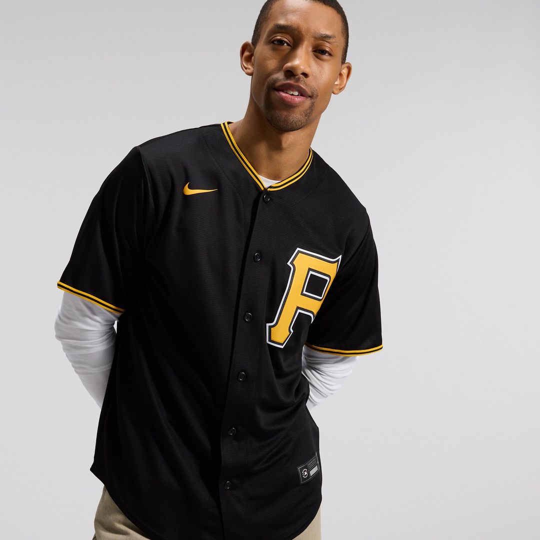 Men's Pittsburgh Pirates Black Alternate Replica MLB Baseball Jersey - view 22