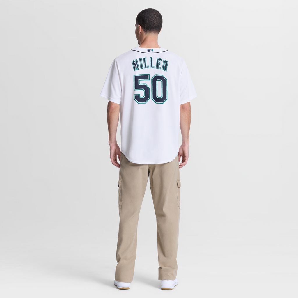 Men's Seattle Mariners Bryce Miller White Home Replica MLB Baseball Jersey - view 7