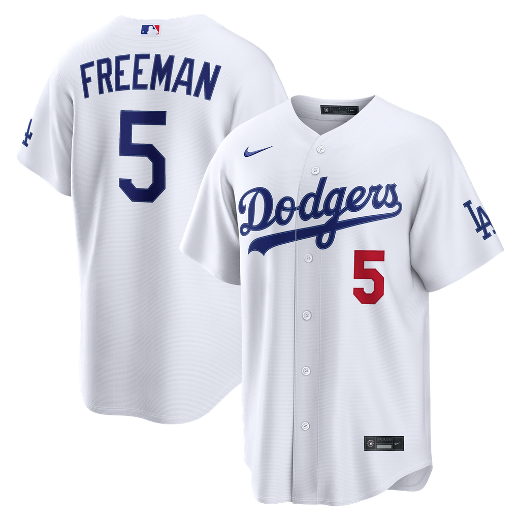 Men's Los Angeles Dodgers Freddie Freeman White Home Stadium MLB Baseball Jersey - view 1