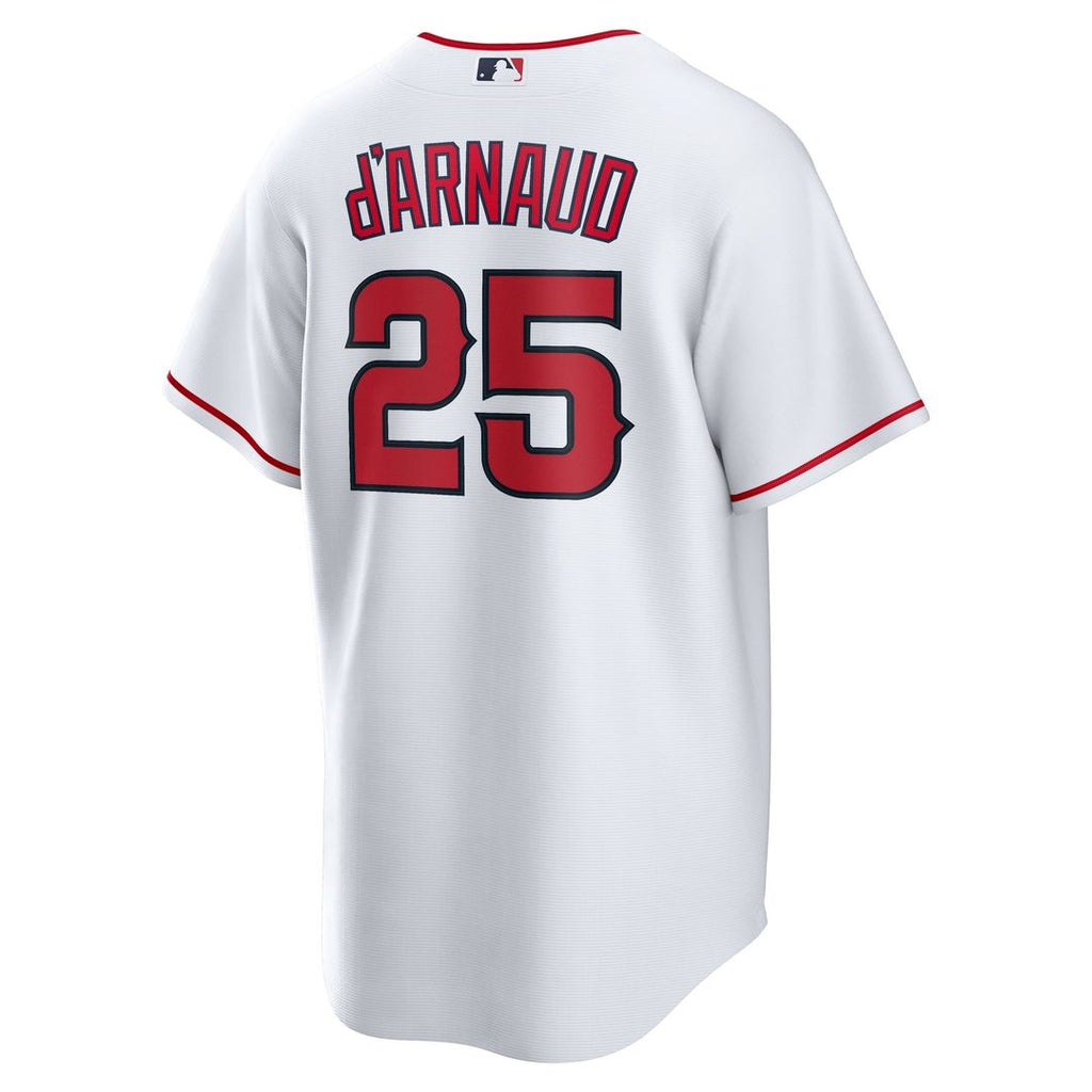 Men's Los Angeles Angels Travis d'Arnaud White Home Replica MLB Baseball Jersey - view 3