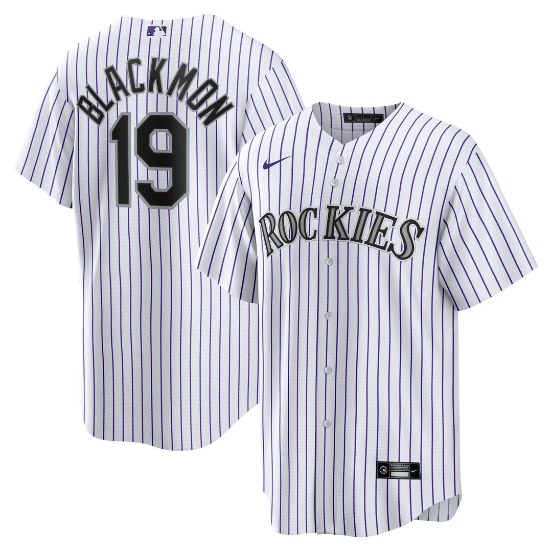 Men's Colorado Rockies Charlie Blackmon White Home Replica Player Name MLB Baseball Jersey - view 4