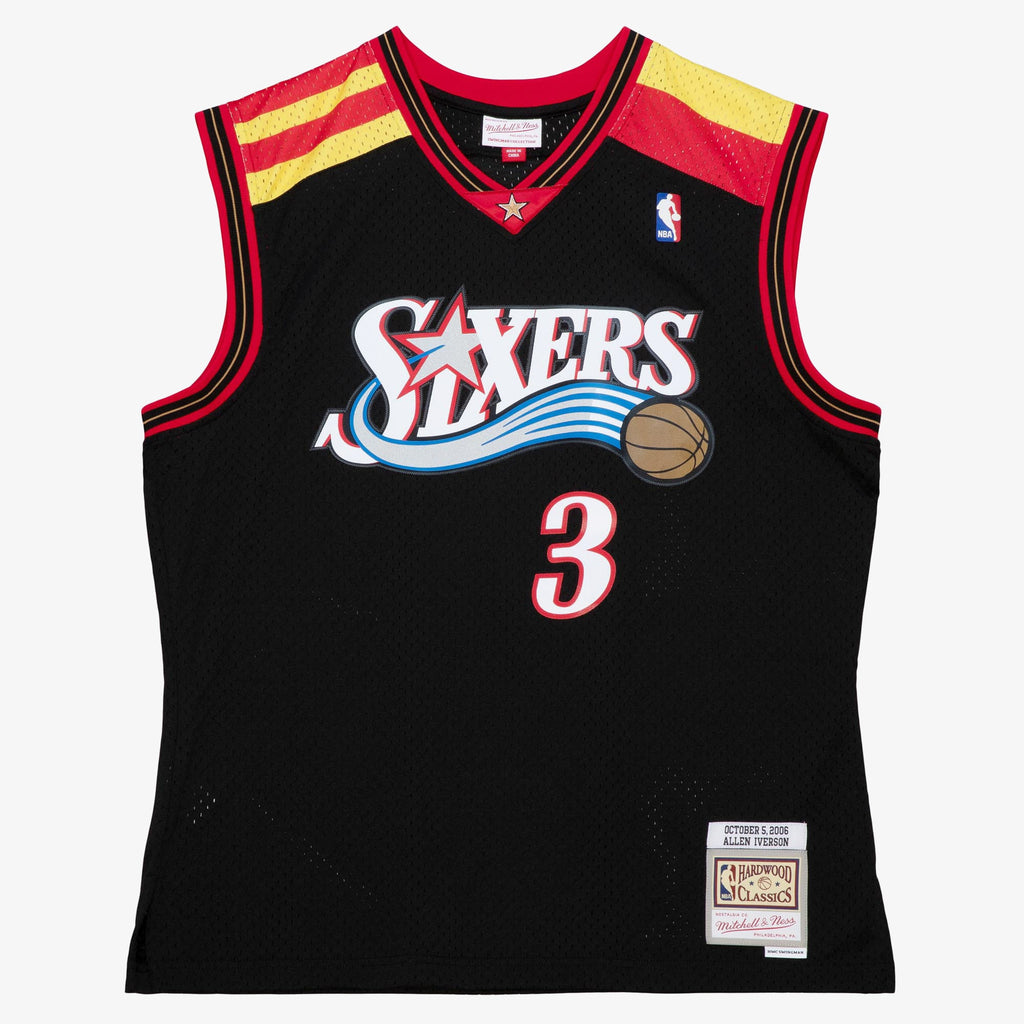 Men's Philadelphia 76ers Allen Iverson 2006 Alternate Spain NBA Basketball Jersey - Black - view 3