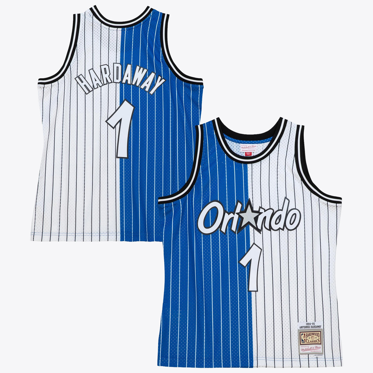 Men's Orlando Magic Anfernee Hardaway 1994 Split Swingman NBA Basketball Jersey - Blue/White - view 2