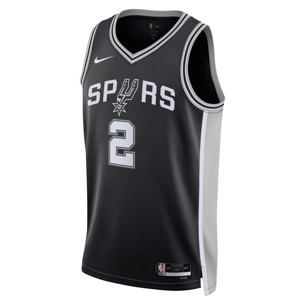 Unisex Dylan Harper San Antonio Spurs Icon Edition Swingman Jersey NBA 2025 First Round Draft Pick - Black - view 3