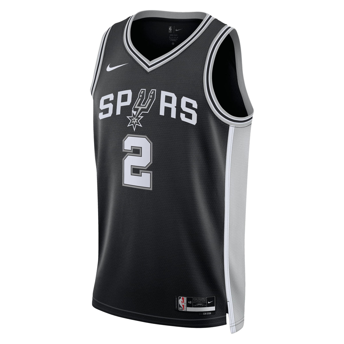 Unisex Dylan Harper San Antonio Spurs Icon Edition Swingman Jersey NBA 2025 First Round Draft Pick - Black - view 3