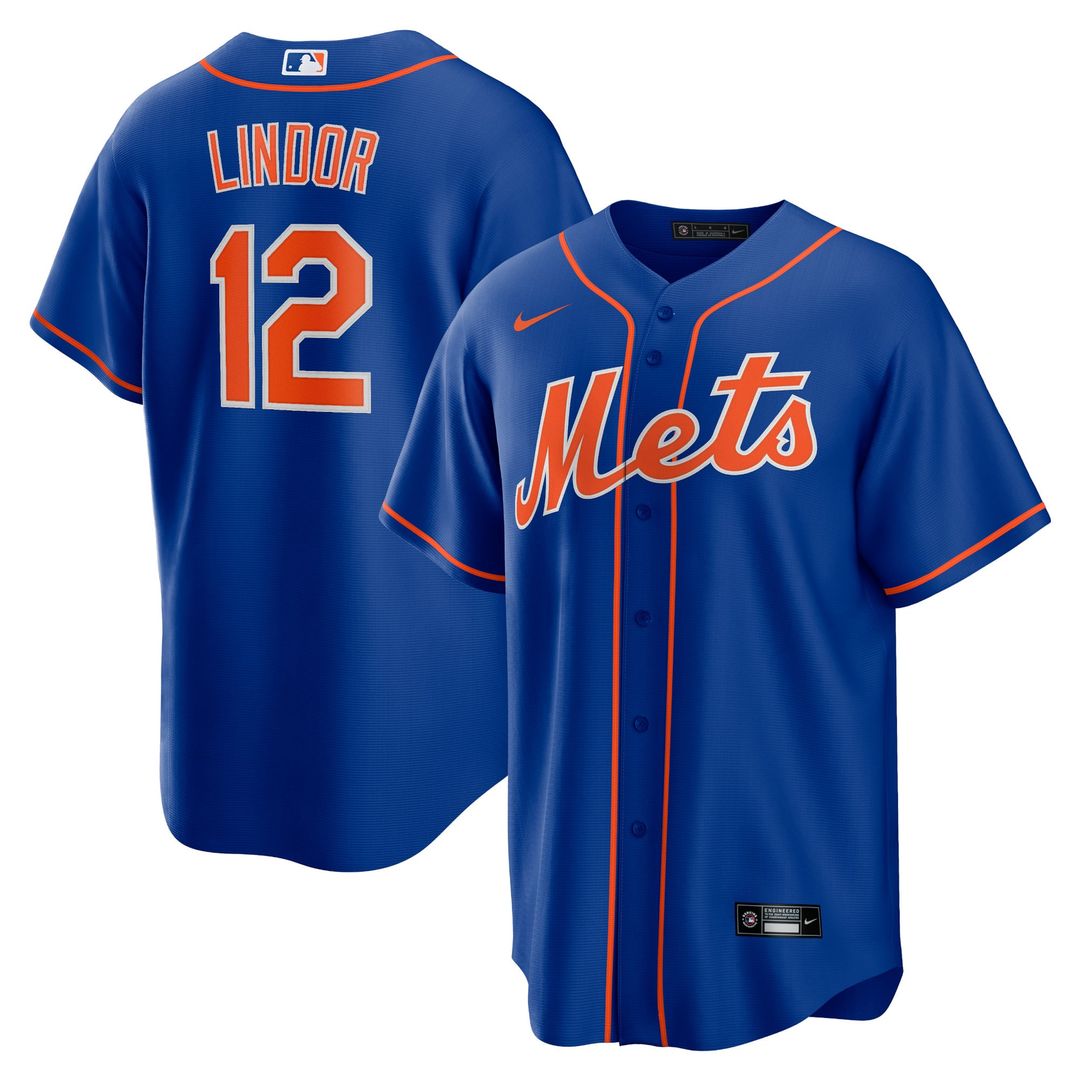 Men's New York Mets Francisco Lindor Royal Big & Tall Alternate Replica MLB Baseball Jersey - view 1