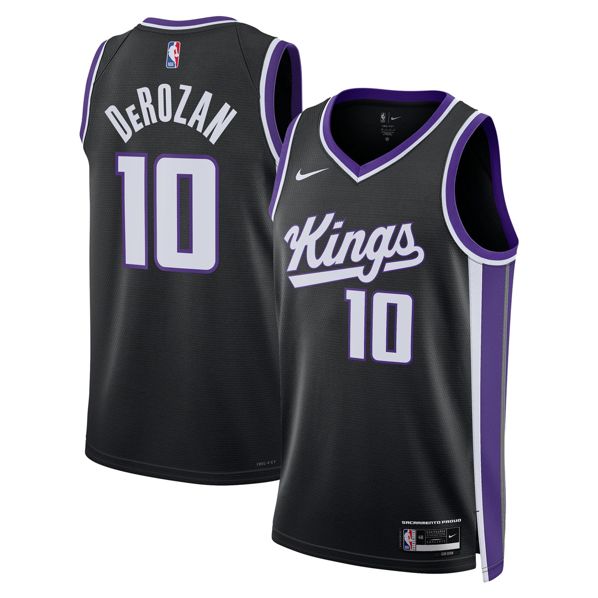 Unisex DeMar DeRozan Sacramento Kings Icon Edition Swingman NBA Basketball Jersey - Black - view 2