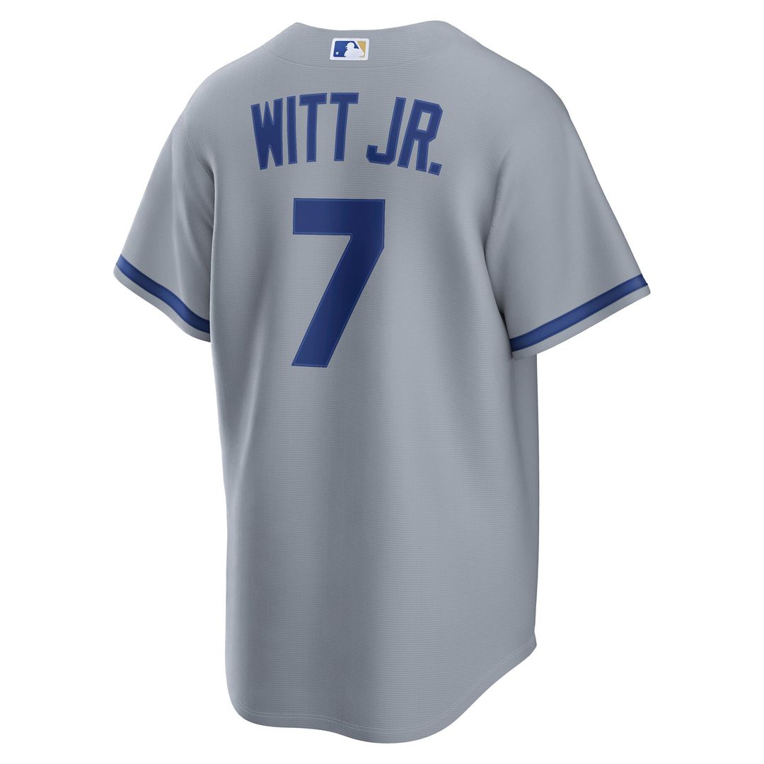 Men's Kansas City Royals Bobby Witt Jr. Gray Road Replica MLB Baseball Jersey - view 3