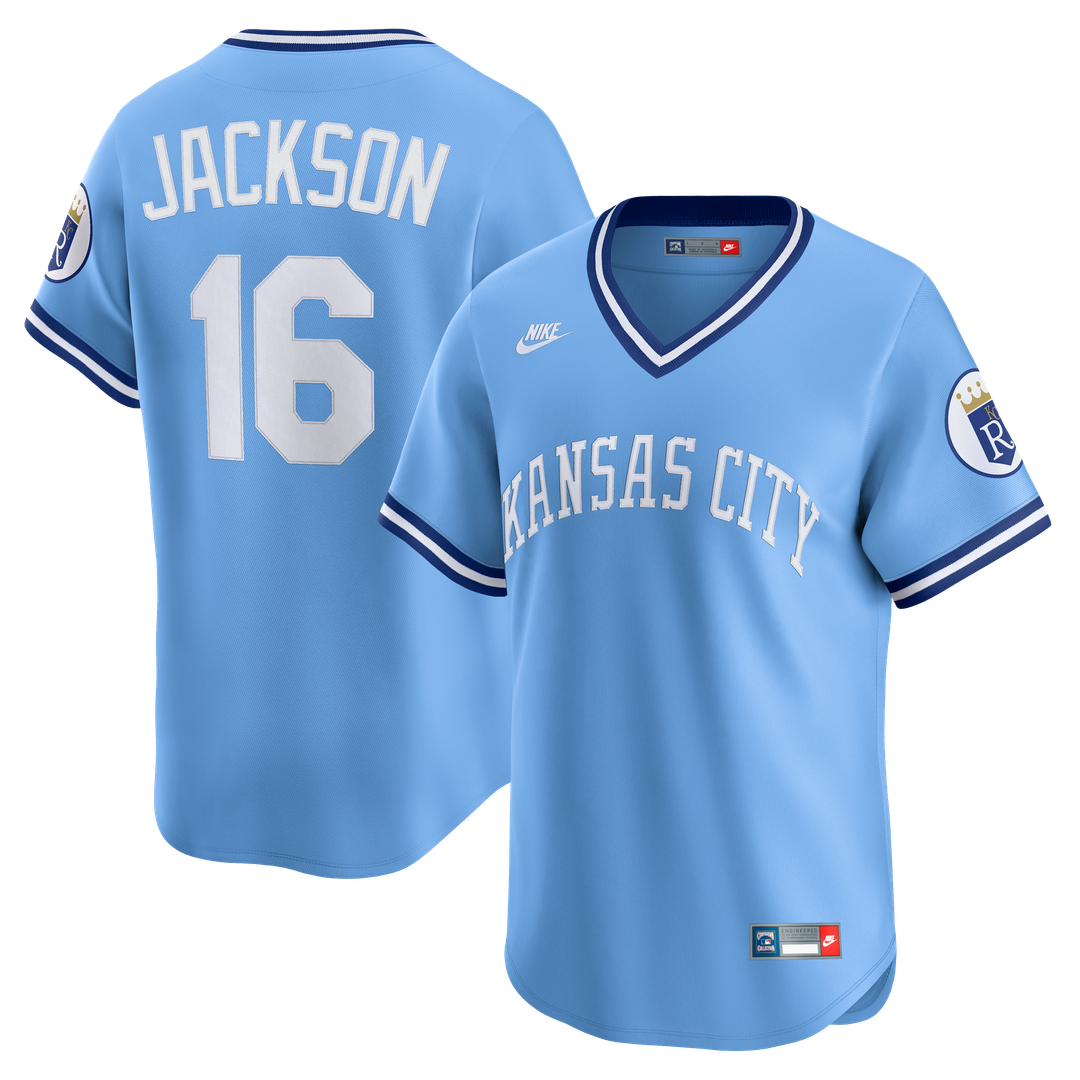 Men's Kansas City Royals Bo Jackson Light Blue Throwback Cooperstown Collection Limited MLB Baseball Jersey - view 1