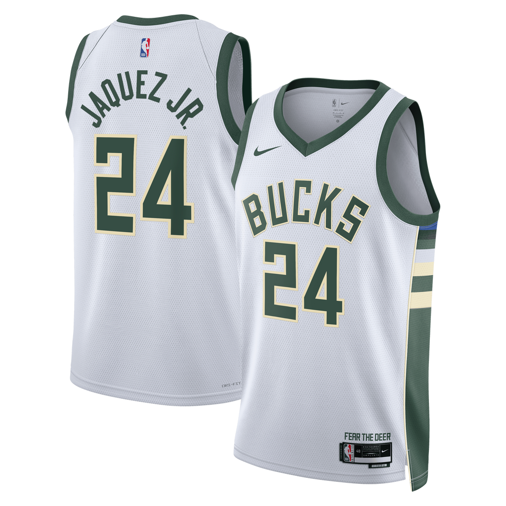 Unisex Jaime Jaquez Jr. Milwaukee Bucks Association Edition Swingman NBA Basketball Jersey - White - view 1
