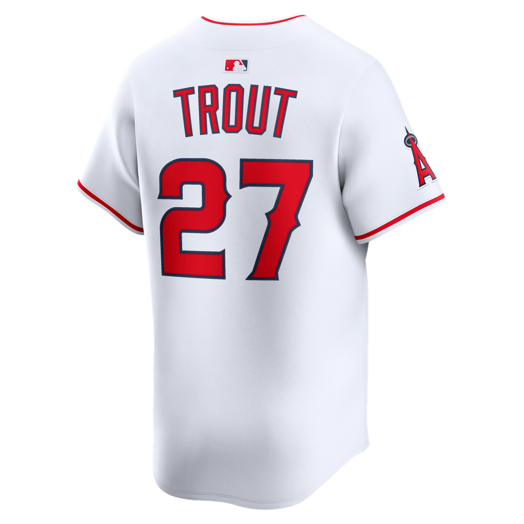 Men's Los Angeles Angels Mike Trout White Home Limited MLB Baseball Jersey - view 8