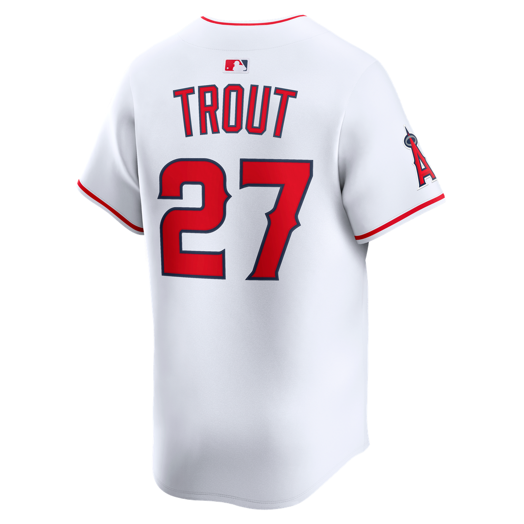 Men's Los Angeles Angels Mike Trout White Home Limited MLB Baseball Jersey - view 8