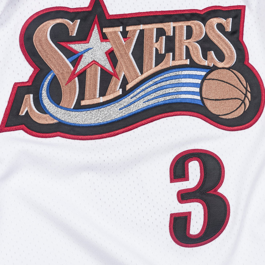 Men's Philadelphia 76ers Allen Iverson 1997 NBA Basketball Jersey - White - view 7