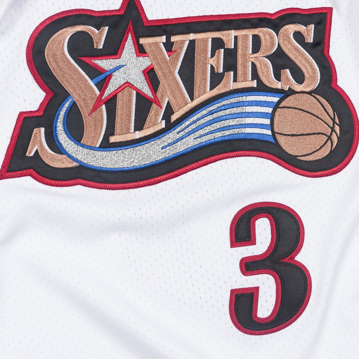 Men's Philadelphia 76ers Allen Iverson 1997 NBA Basketball Jersey - White - view 7