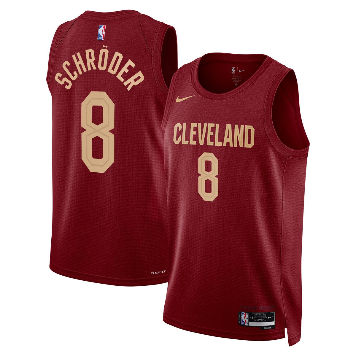 Unisex Dennis Schröder Cleveland Cavaliers Icon Edition Swingman NBA Basketball Jersey - Wine - view 2