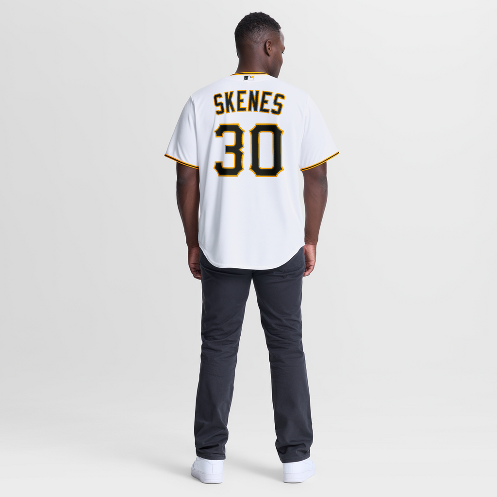 Men's Pittsburgh Pirates Paul Skenes White Home Replica MLB Baseball Jersey - view 5