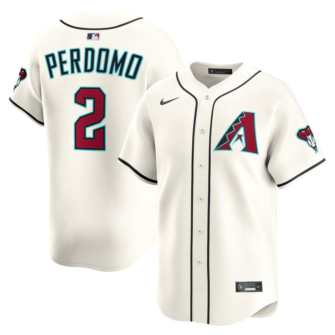 Men's Arizona Diamondbacks Geraldo Perdomo Cream Home Limited MLB Baseball Jersey - view 1