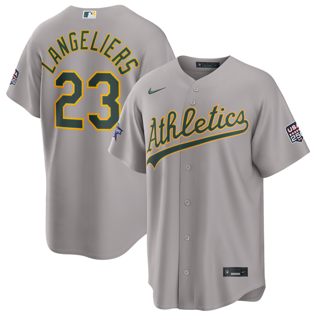 Men's 2026 All-Star Game Men's Athletics Shea Langeliers Gray Replica MLB Baseball Jersey - view 1