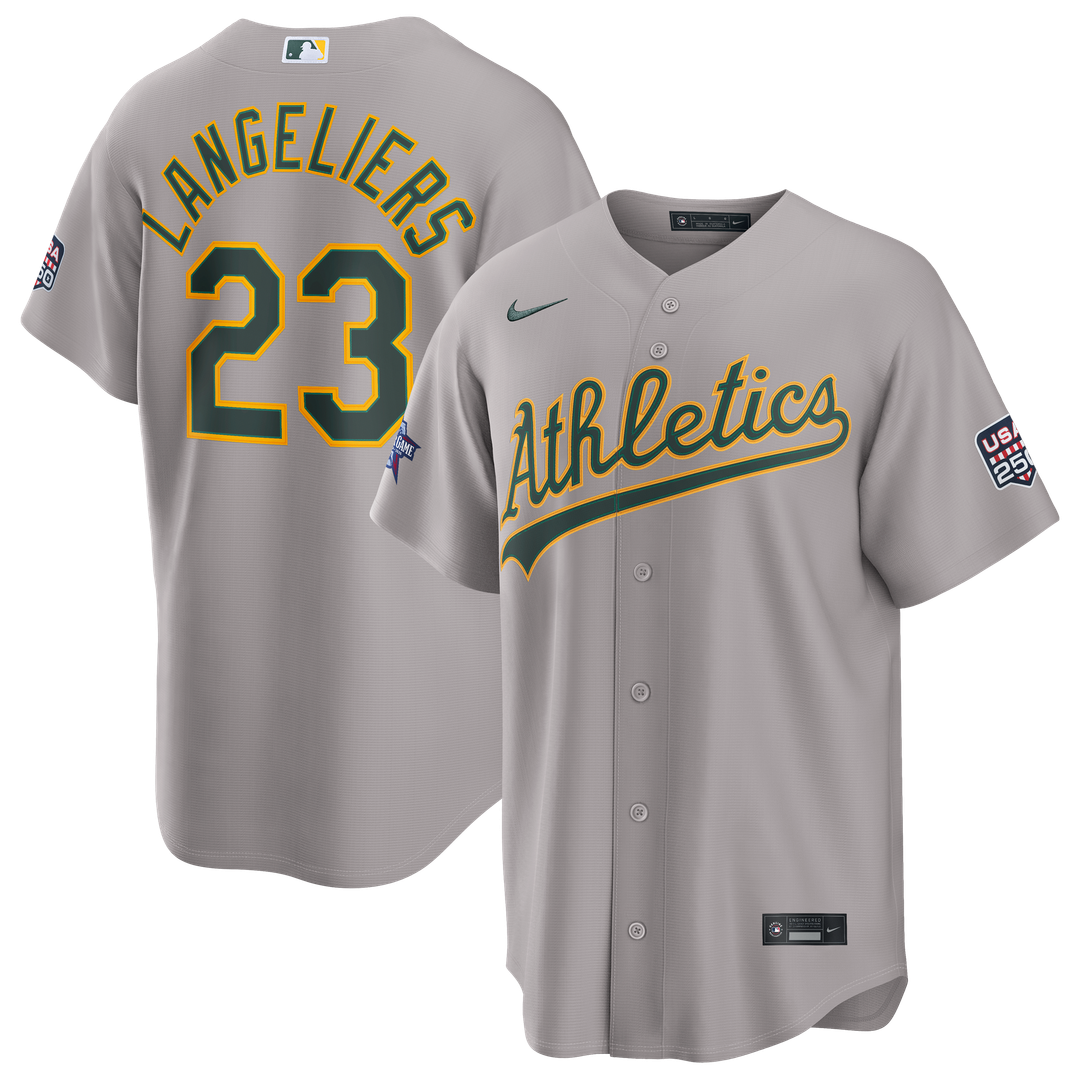 Men's 2026 All-Star Game Men's Athletics Shea Langeliers Gray Replica MLB Baseball Jersey - view 1