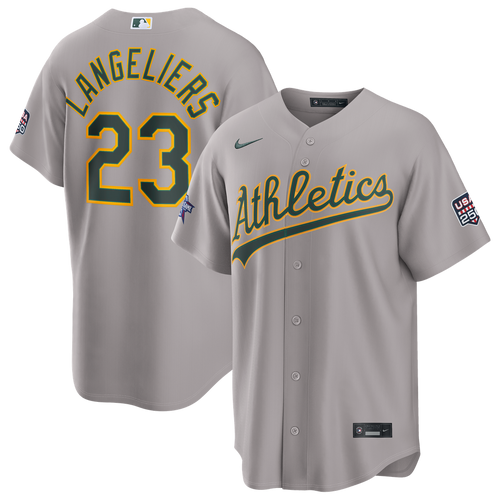 Men's 2026 All-Star Game Men's Athletics Shea Langeliers Gray Replica MLB Baseball Jersey - view 1