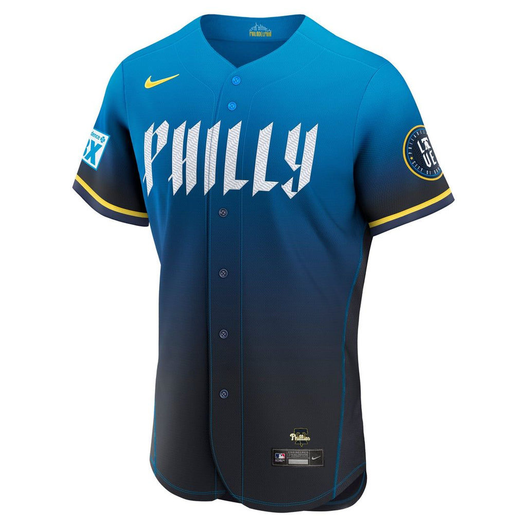 Men's Philadelphia Phillies Navy City Connect Sponsor Patch MLB Baseball Jersey - view 2