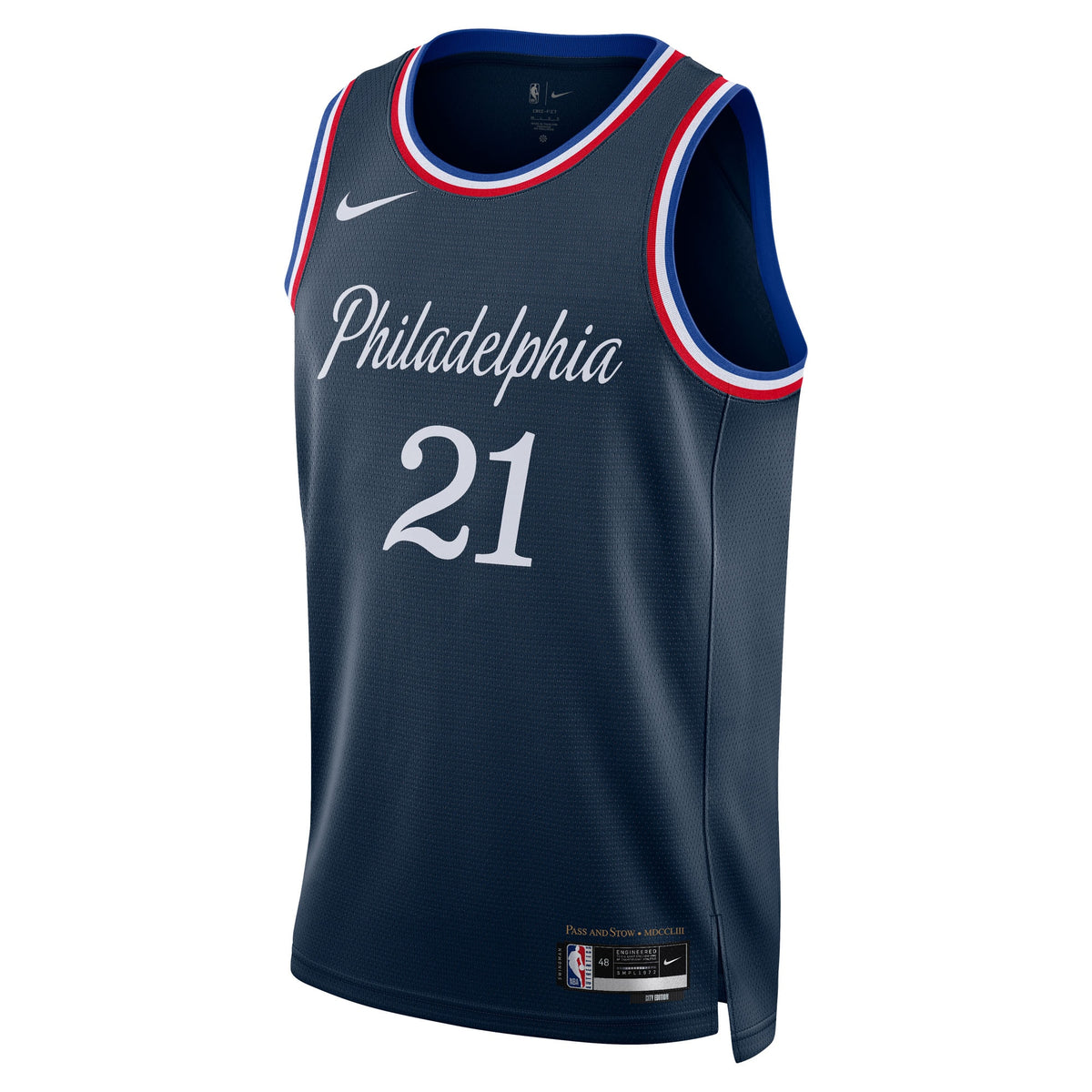 Unisex Joel Embiid Philadelphia 76ers 2025/26 City Edition Swingman NBA Basketball Jersey - Navy - view 3