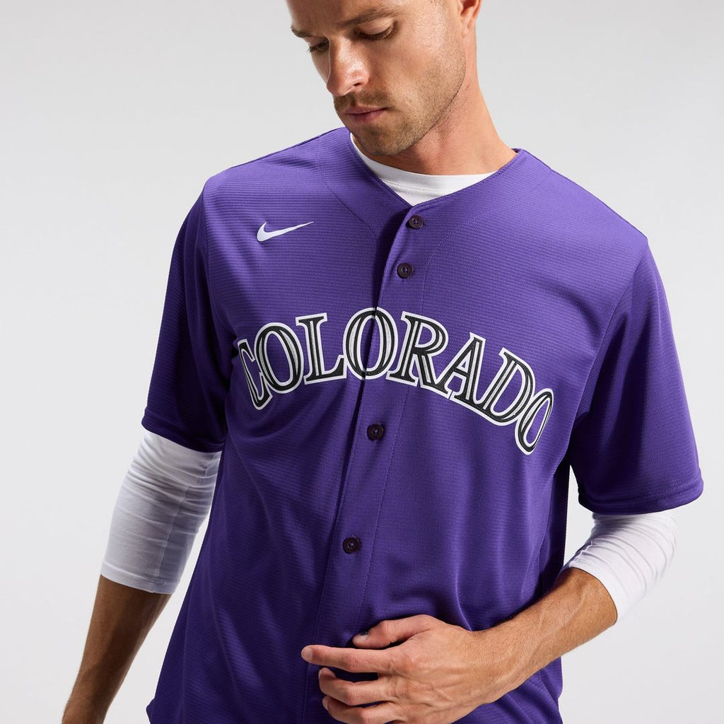 Men's Colorado Rockies Purple Alternate Replica MLB Baseball Jersey - view 10