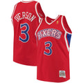 Men's Allen Iverson Red Philadelphia 76ers 1996-97 Hardwood Classics Swingman NBA Basketball Jersey - view 1