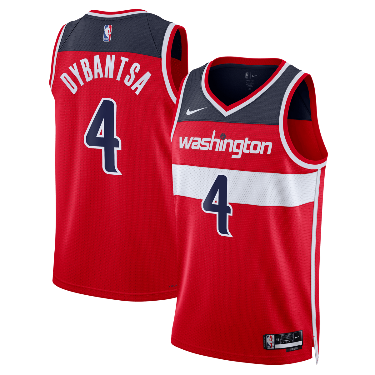 Unisex AJ Dybantsa Washington Wizards Icon Swingman NBA Basketball Jersey - Red - view 2