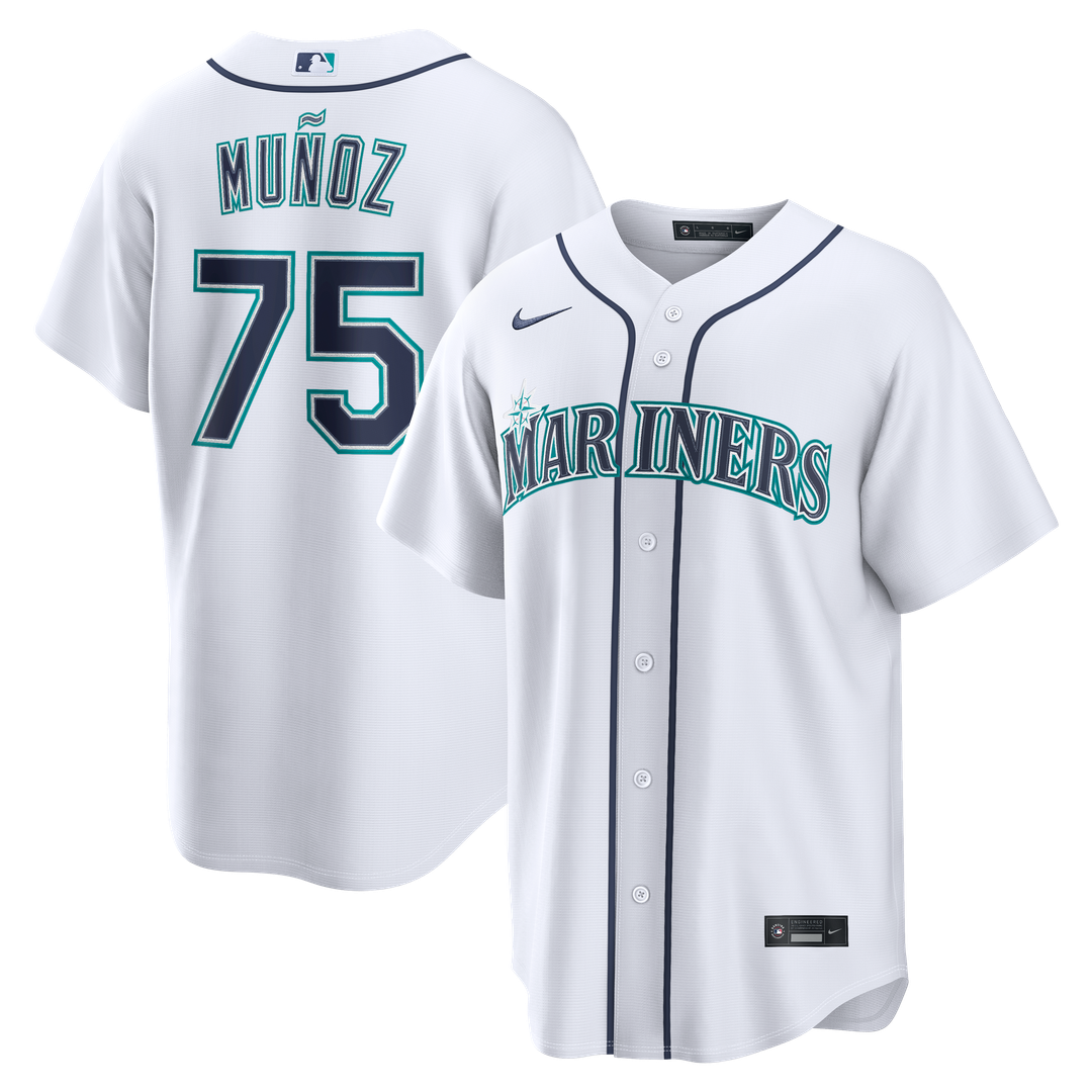 Men's Seattle Mariners Andrés Muñoz White Home Replica MLB Baseball Jersey - view 1