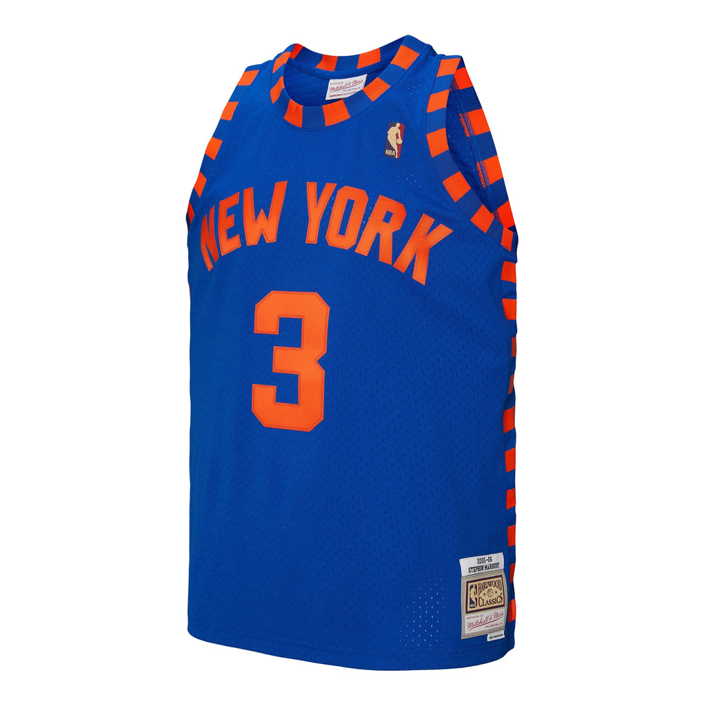 Men's Stephon Marbury Blue New York Knicks 2005/06 Hardwood Classics Swingman NBA Basketball Jersey - view 3