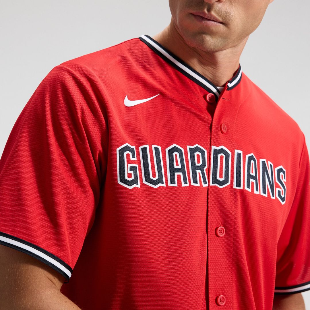 Men's Cleveland Guardians Red Alternate 2 Replica MLB Baseball Jersey - view 9
