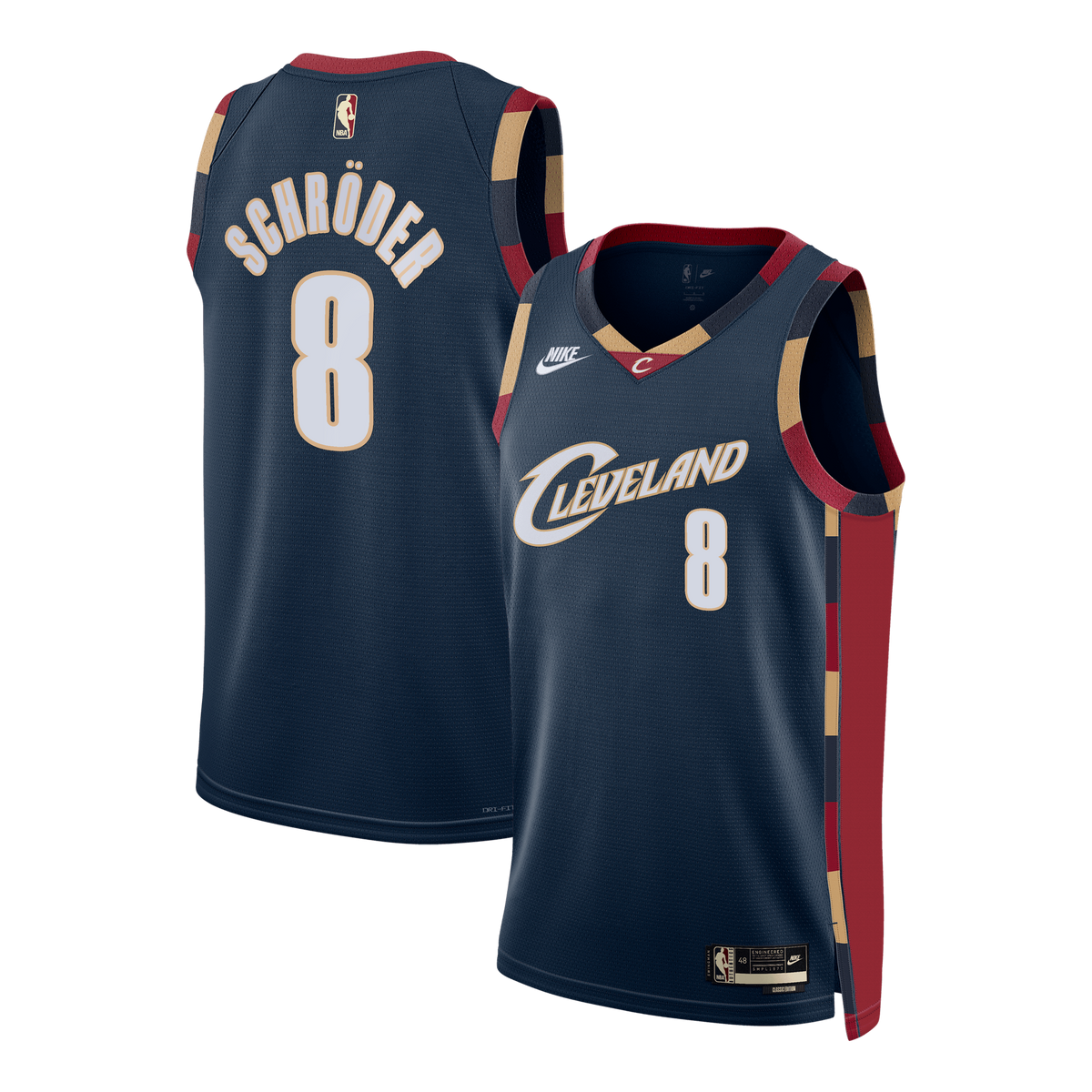 Unisex Dennis Schröder Cleveland Cavaliers Classic Edition Swingman NBA Basketball Jersey - Navy - view 2