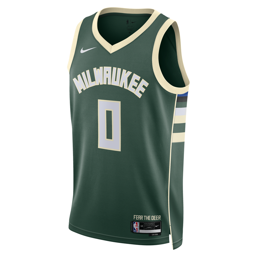 Unisex Brayden Burries Milwaukee Bucks Icon Swingman NBA Basketball Jersey - Green - view 3