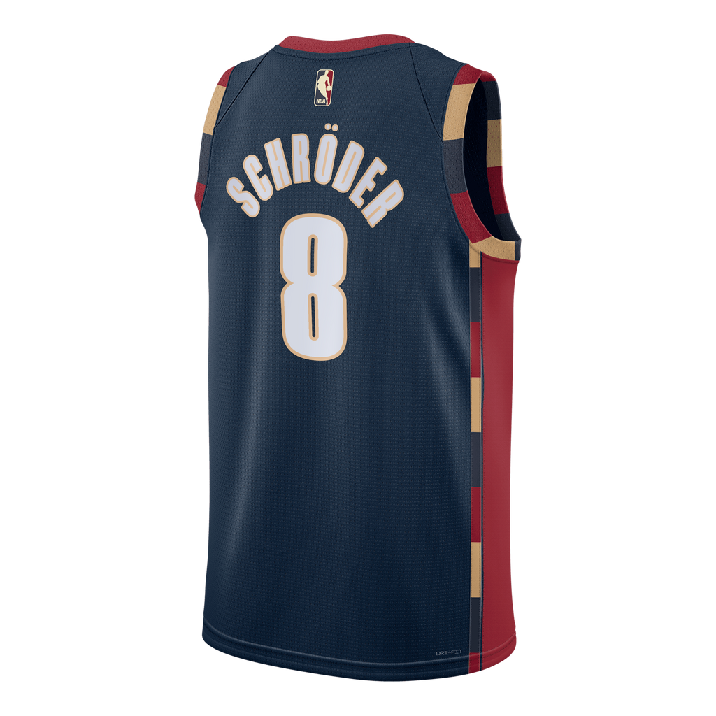 Unisex Dennis Schröder Cleveland Cavaliers Classic Edition Swingman NBA Basketball Jersey - Navy - view 4